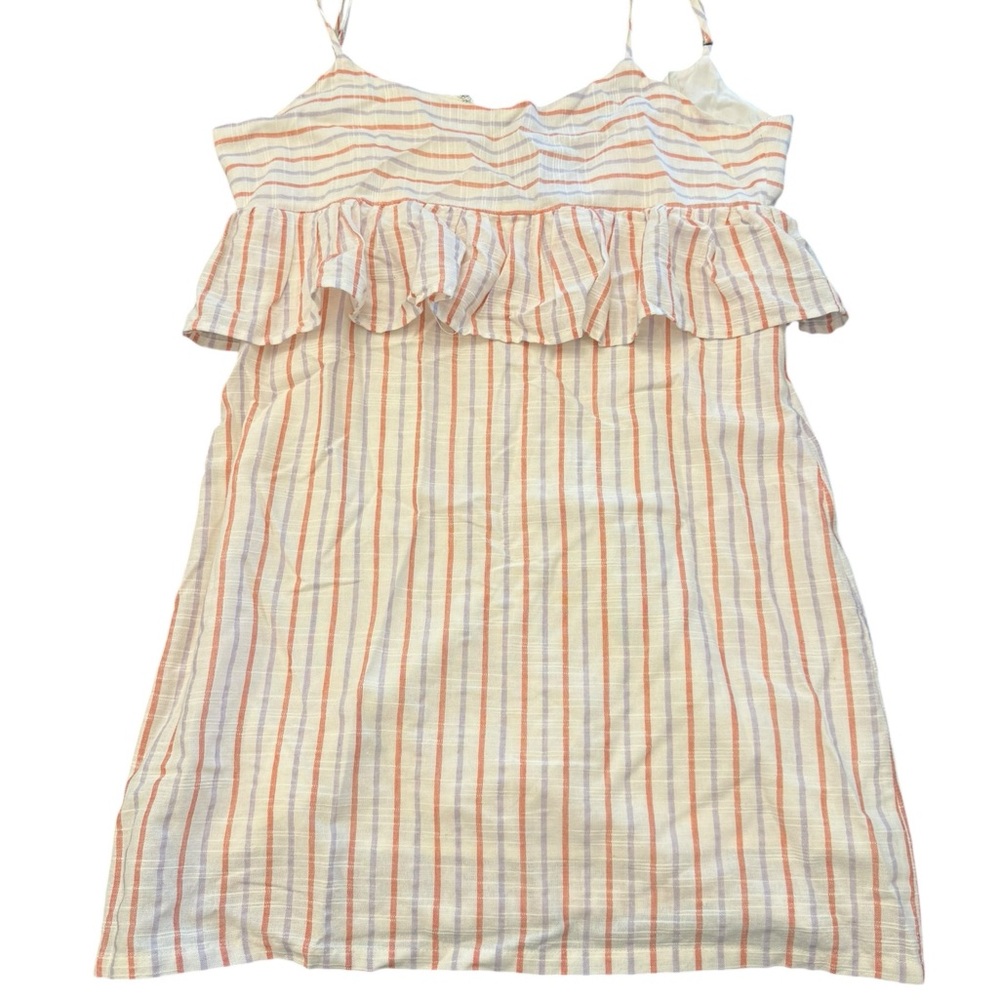 The Impeccable Pig Mini Sundress Striped Small‎ Straps Ruffle Waist Lined Cotton